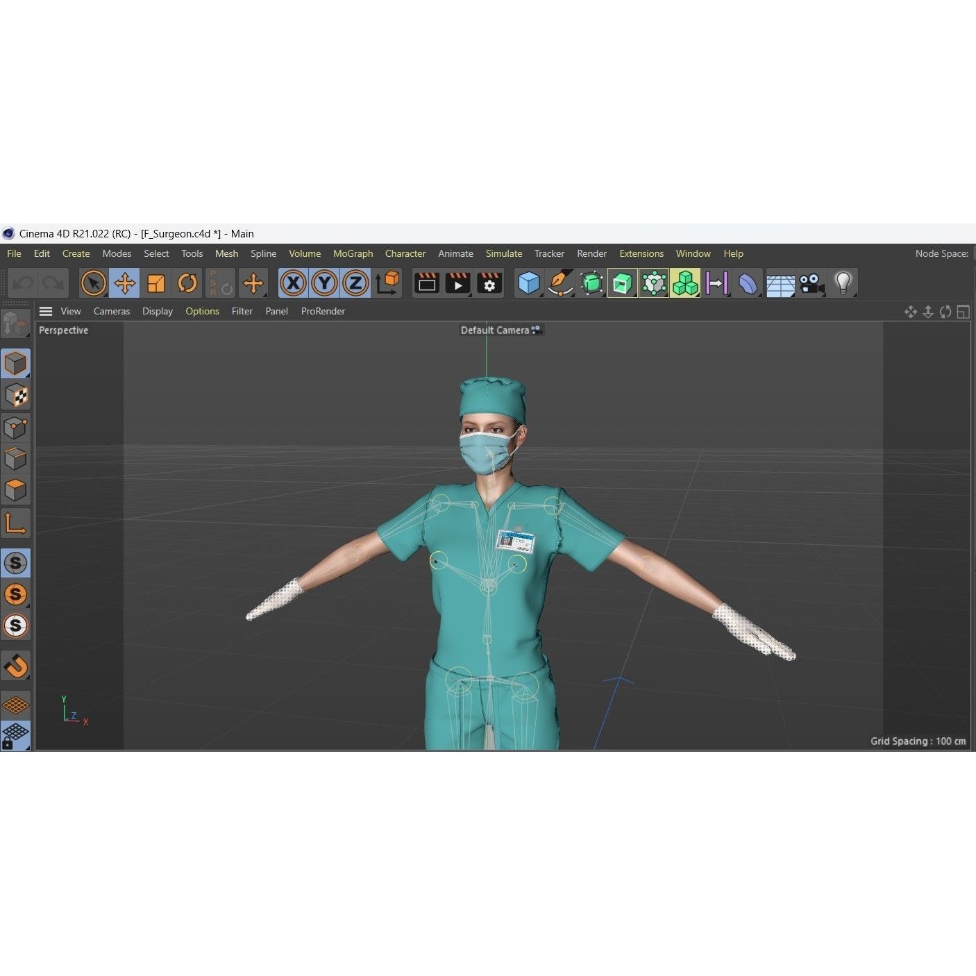 Female Surgeon - Low-Poly Game-Ready 3D Model - View 19