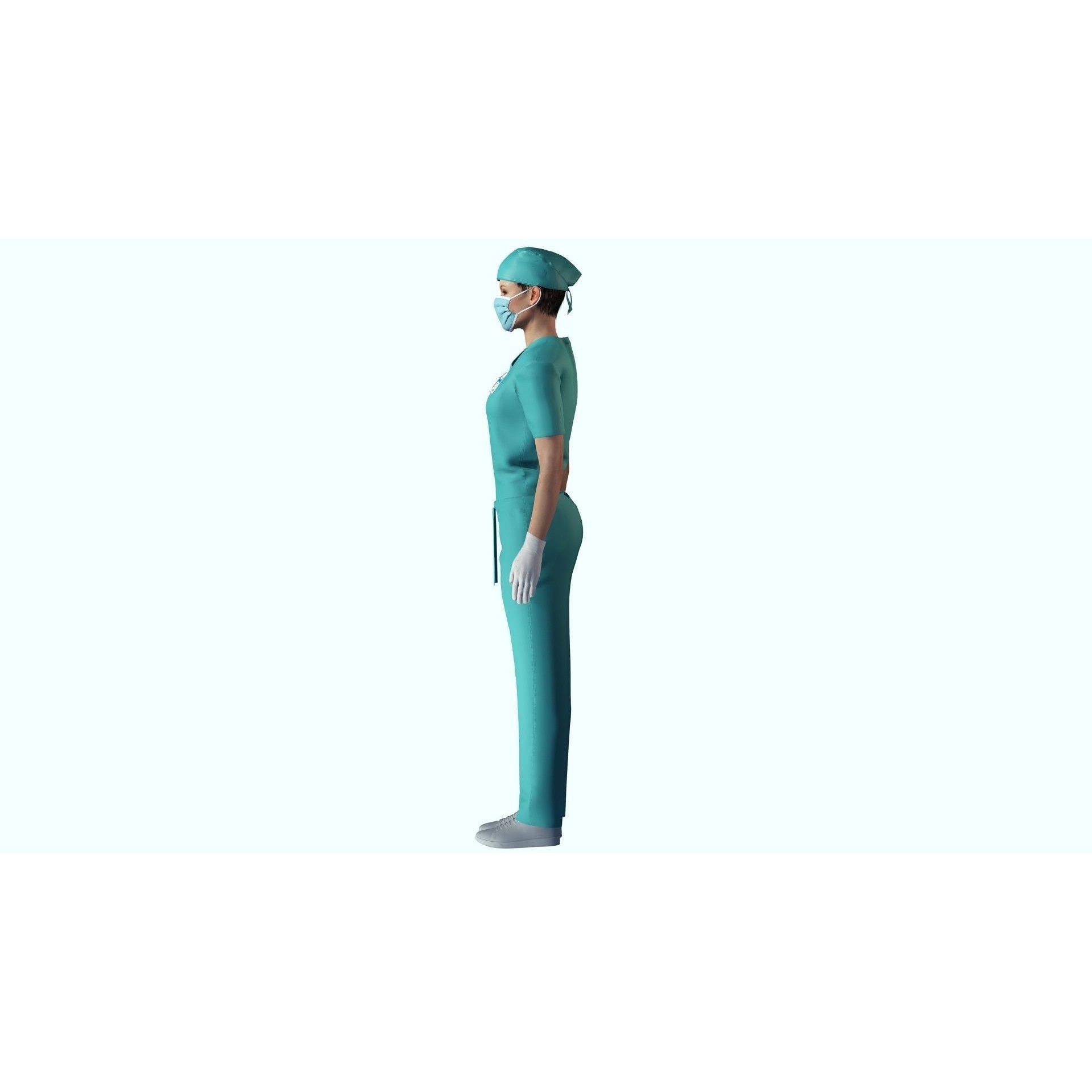 Female Surgeon - Low-Poly Game-Ready 3D Model - View 6
