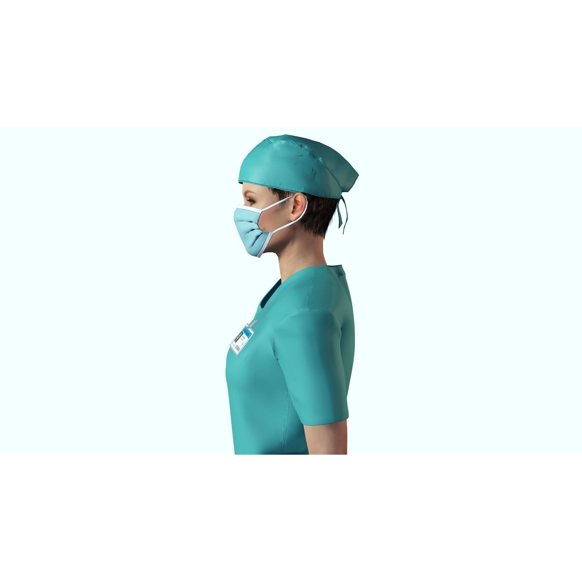 Female Surgeon - Low-Poly Game-Ready 3D Model - View 8