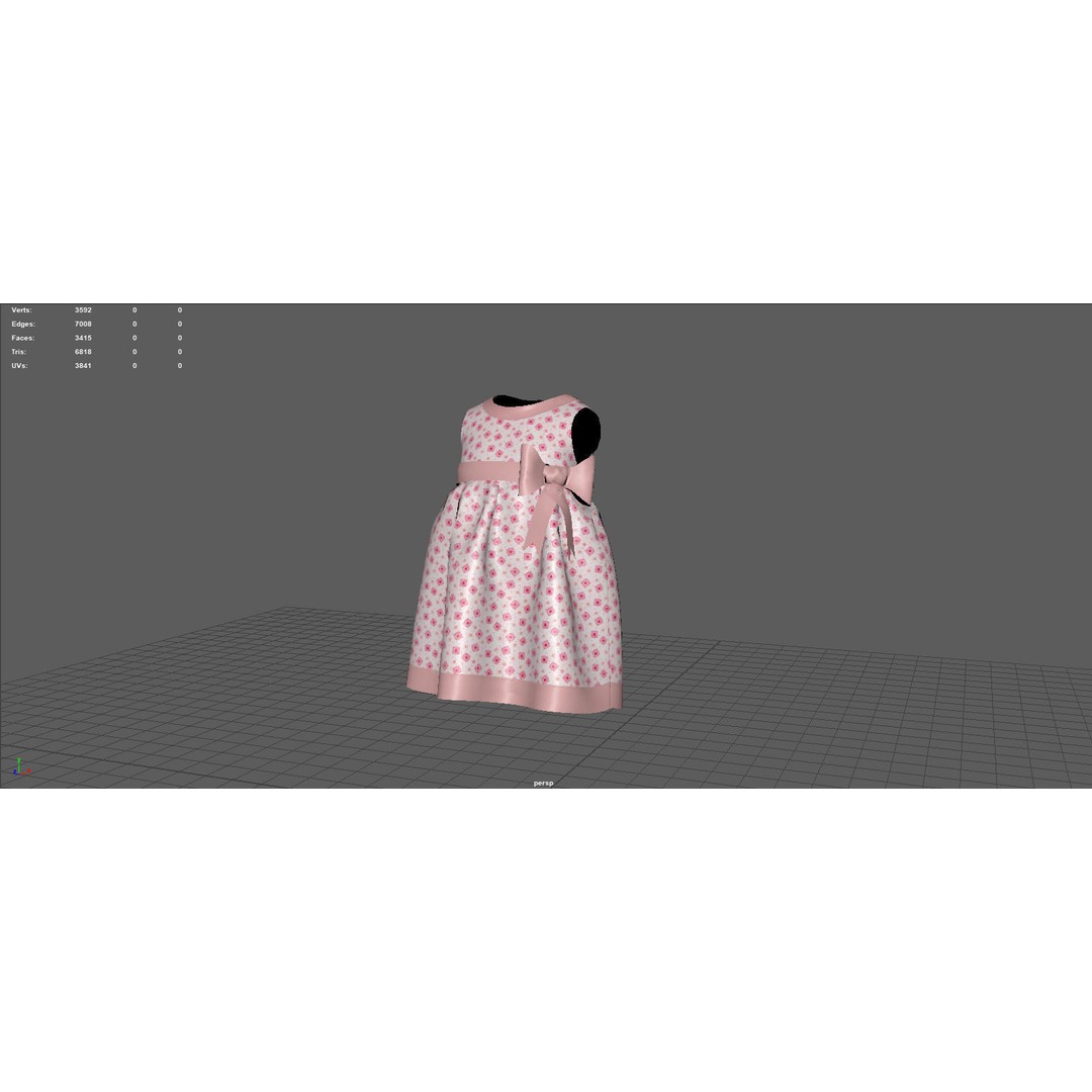 Bebe Dress 3D Model – Low Poly Fashion Asset, FBX, OBJ, PBR
