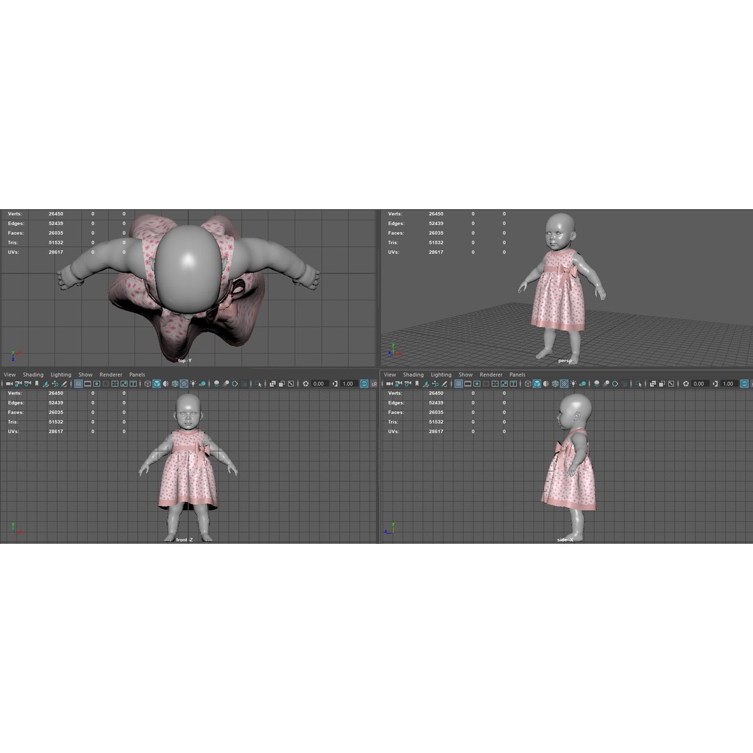 Bebe Dress 3D Model – Low Poly Fashion Asset, FBX, OBJ, PBR - View 11