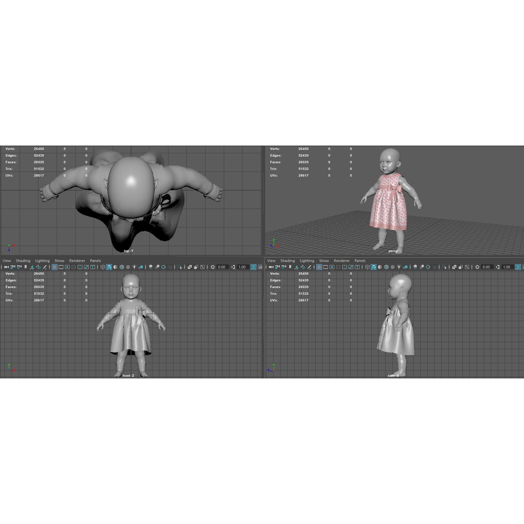 Bebe Dress 3D Model – Low Poly Fashion Asset, FBX, OBJ, PBR - View 12