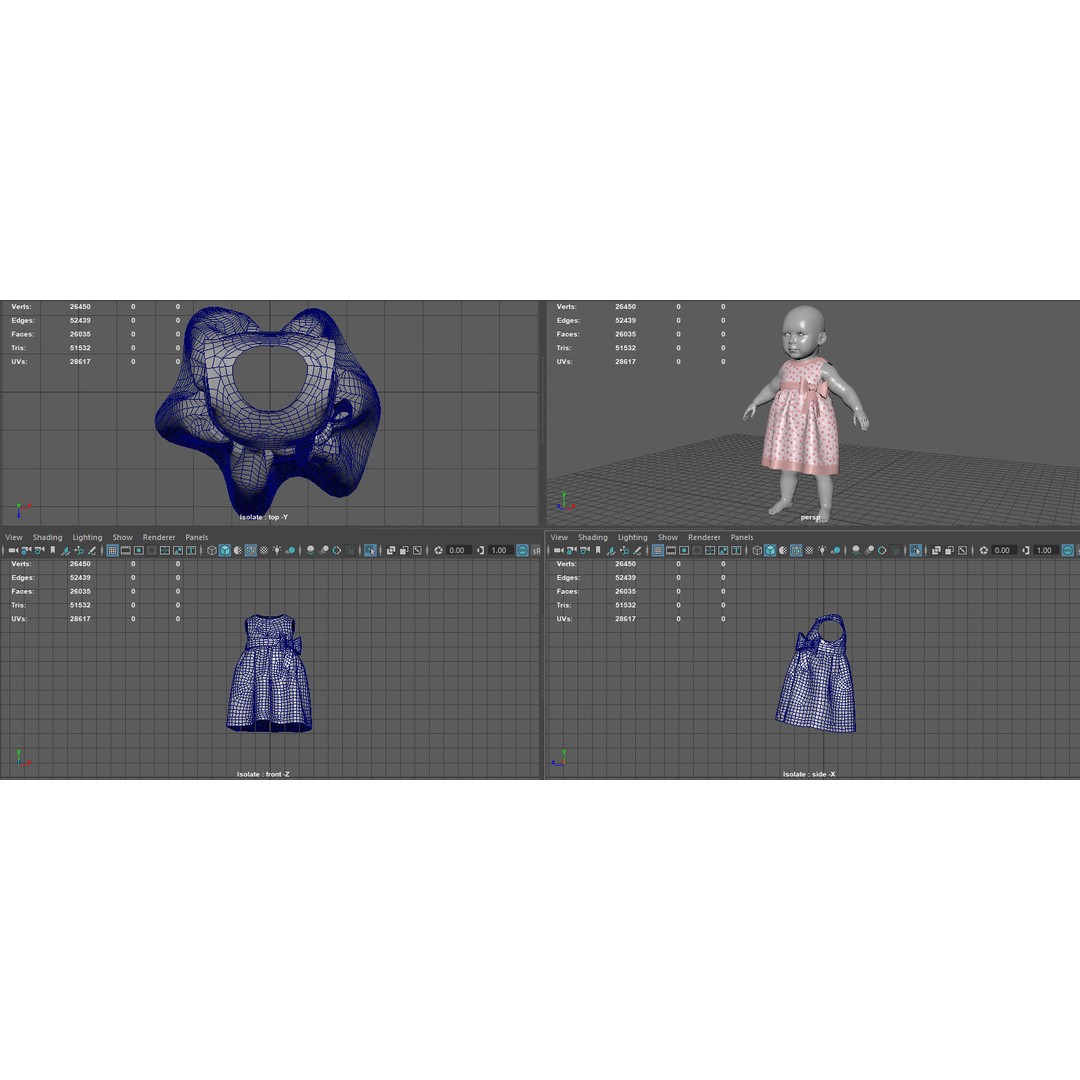Bebe Dress 3D Model – Low Poly Fashion Asset, FBX, OBJ, PBR - View 13