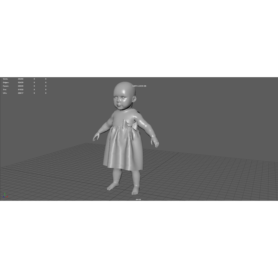 Bebe Dress 3D Model – Low Poly Fashion Asset, FBX, OBJ, PBR - View 7