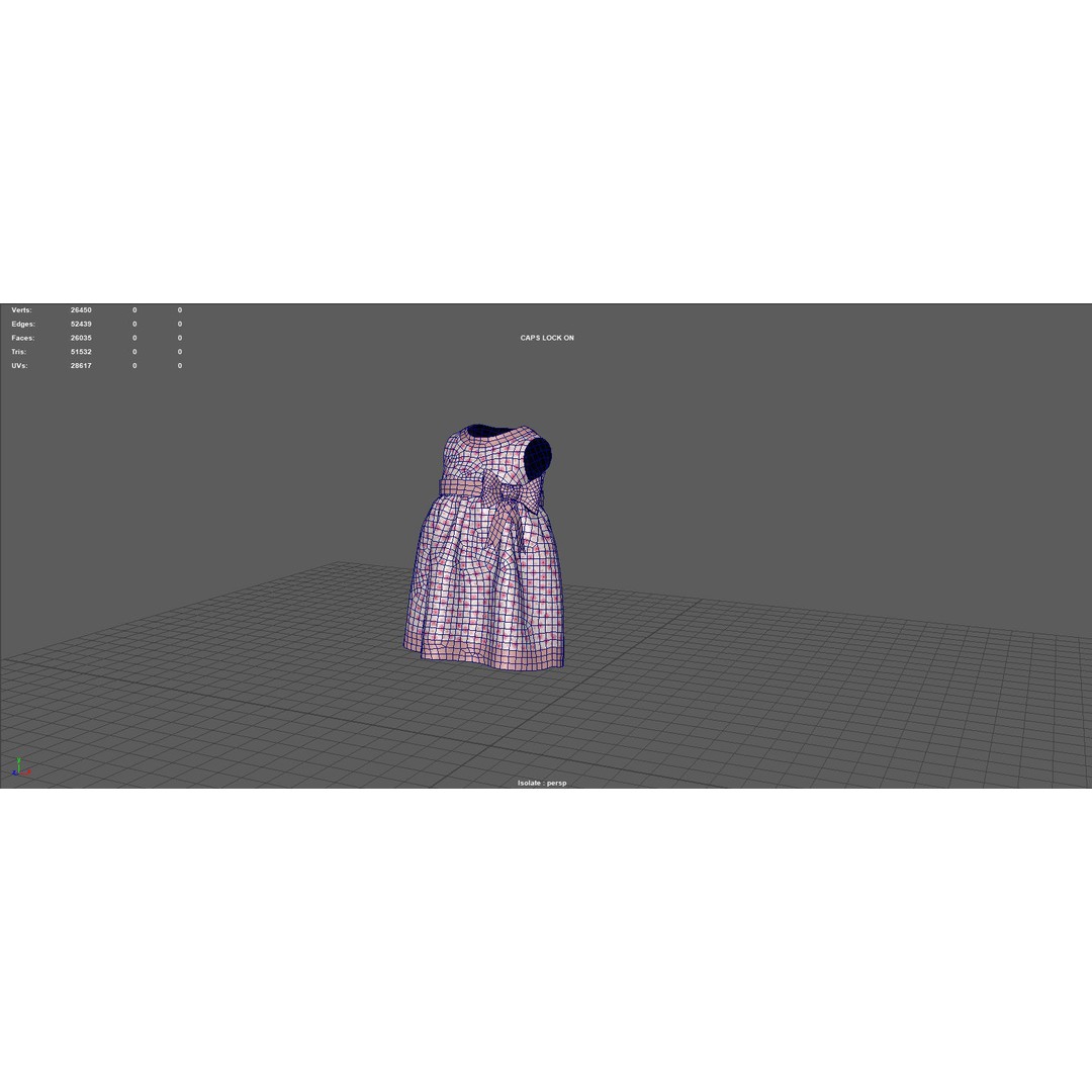 Bebe Dress 3D Model – Low Poly Fashion Asset, FBX, OBJ, PBR - View 9