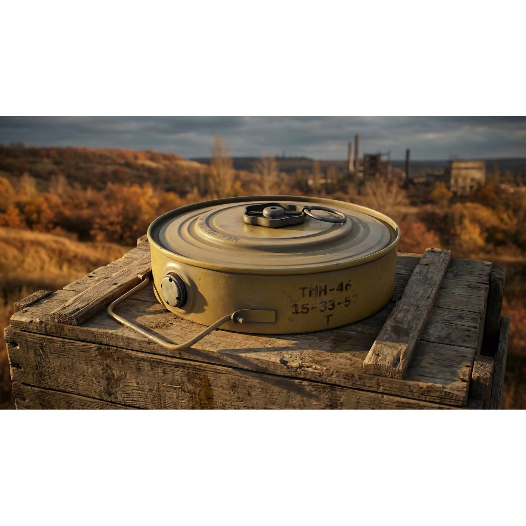 TM-46 Anti-Tank Mine 3D Model – Low Poly Game Ready PBR Asset - View 2