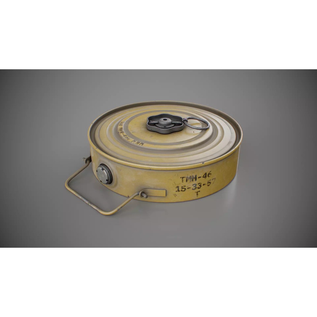 TM-46 Anti-Tank Mine 3D Model – Low Poly Game Ready PBR Asset - View 3