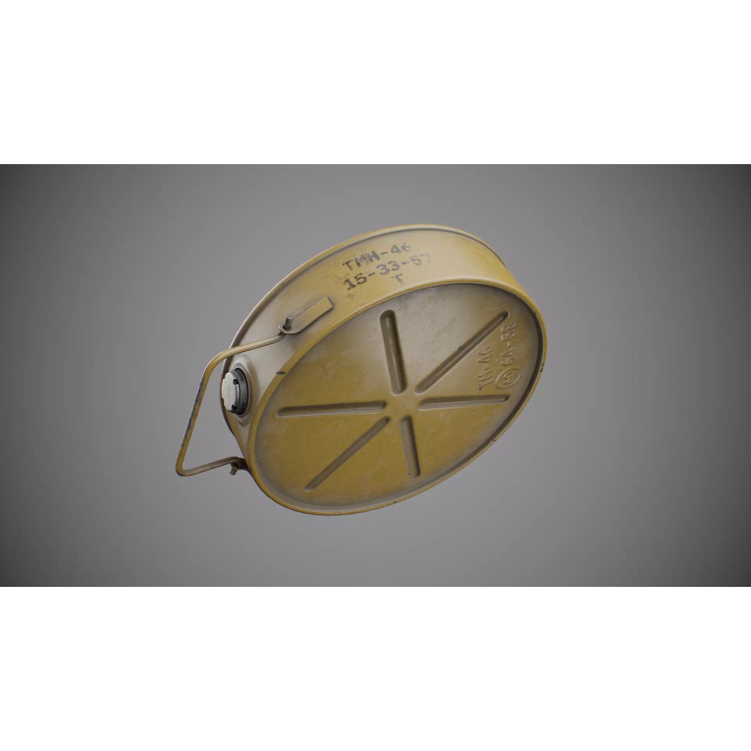 TM-46 Anti-Tank Mine 3D Model – Low Poly Game Ready PBR Asset - View 4