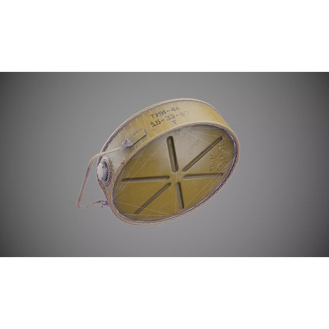 TM-46 Anti-Tank Mine 3D Model – Low Poly Game Ready PBR Asset - View 5
