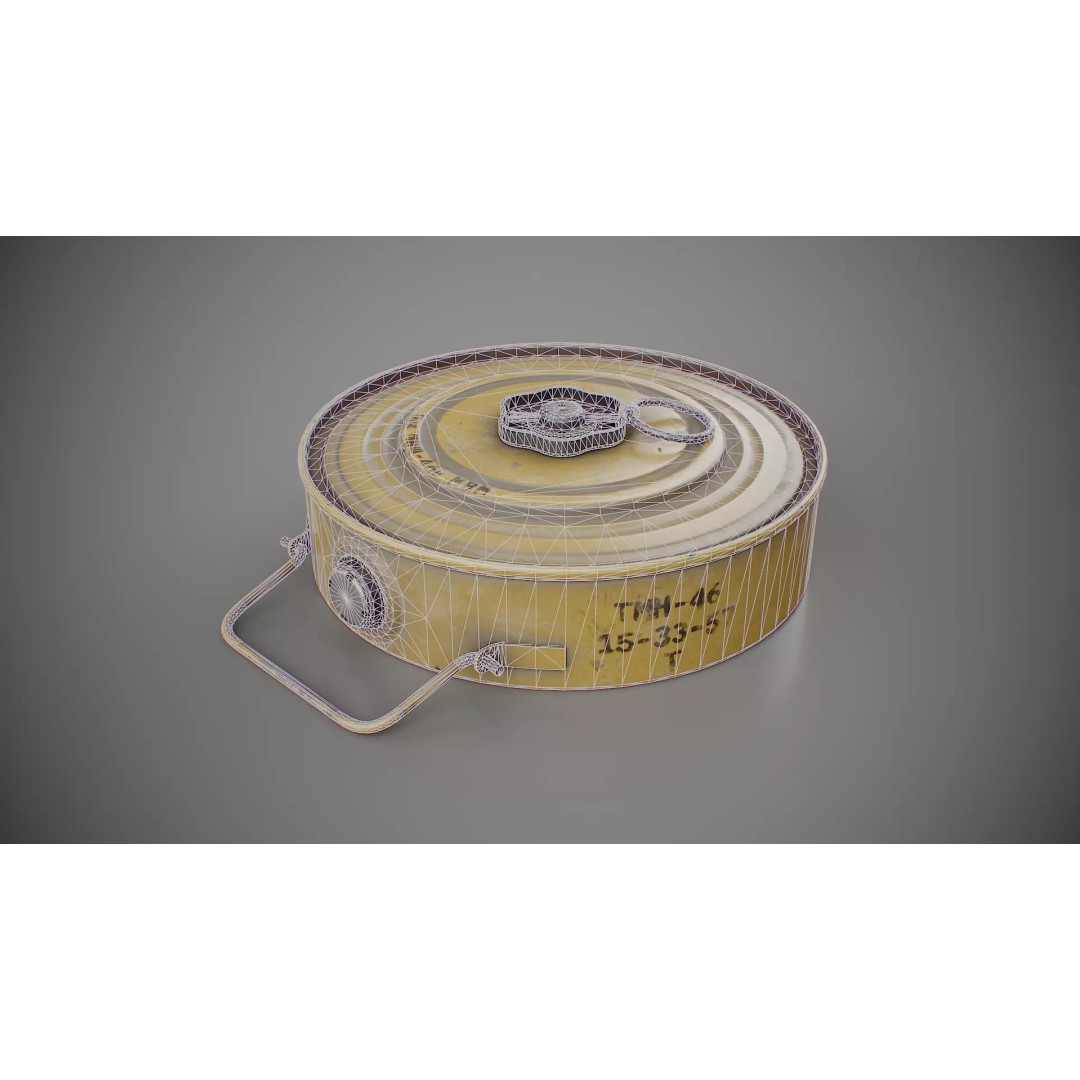 TM-46 Anti-Tank Mine 3D Model – Low Poly Game Ready PBR Asset - View 6