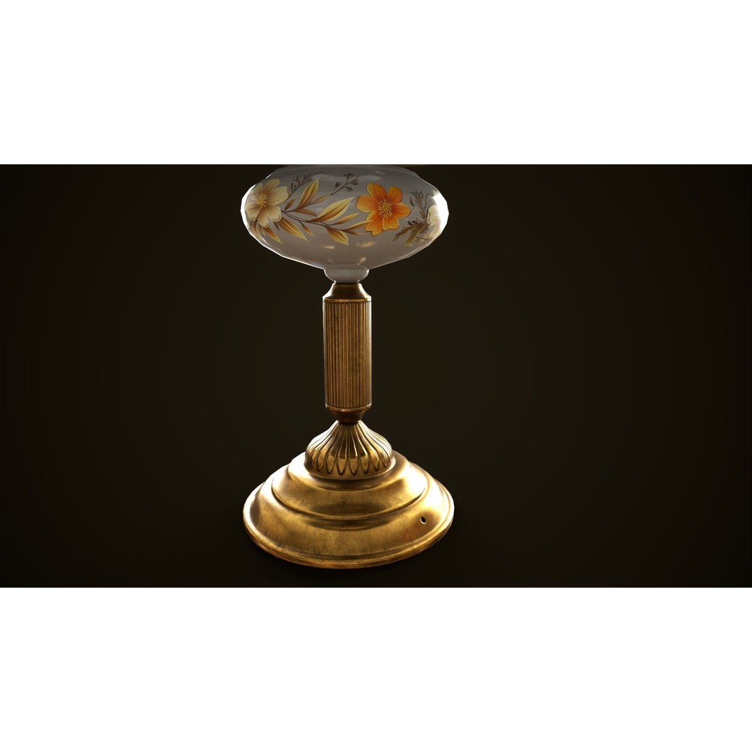 Vintage Lamp 3D Model – Low Poly Game Ready PBR Asset, FBX, OBJ