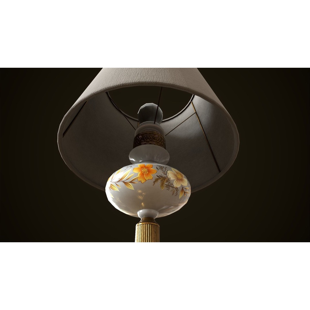 Vintage Lamp 3D Model – Low Poly Game Ready PBR Asset, FBX, OBJ - View 10