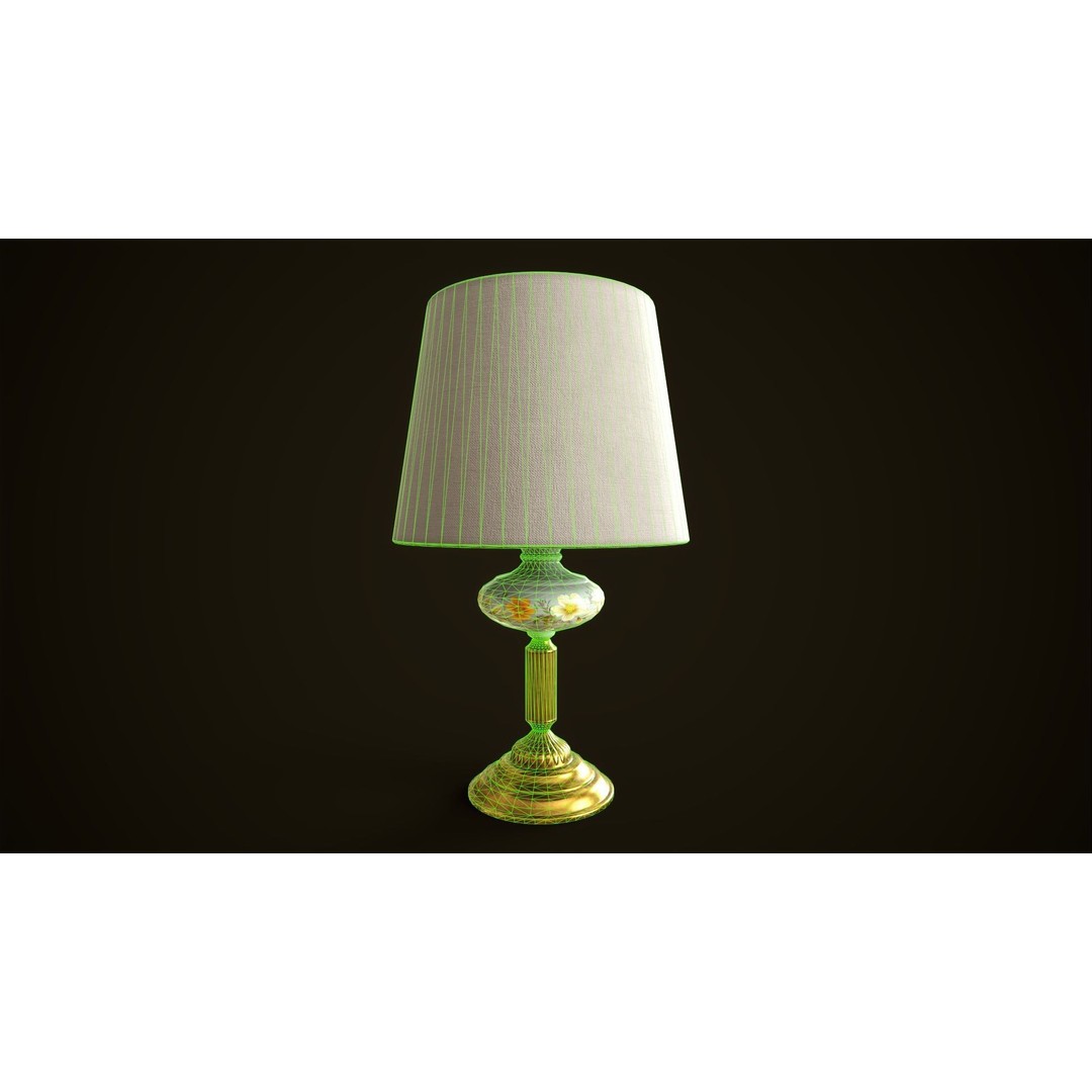 Vintage Lamp 3D Model – Low Poly Game Ready PBR Asset, FBX, OBJ - View 11