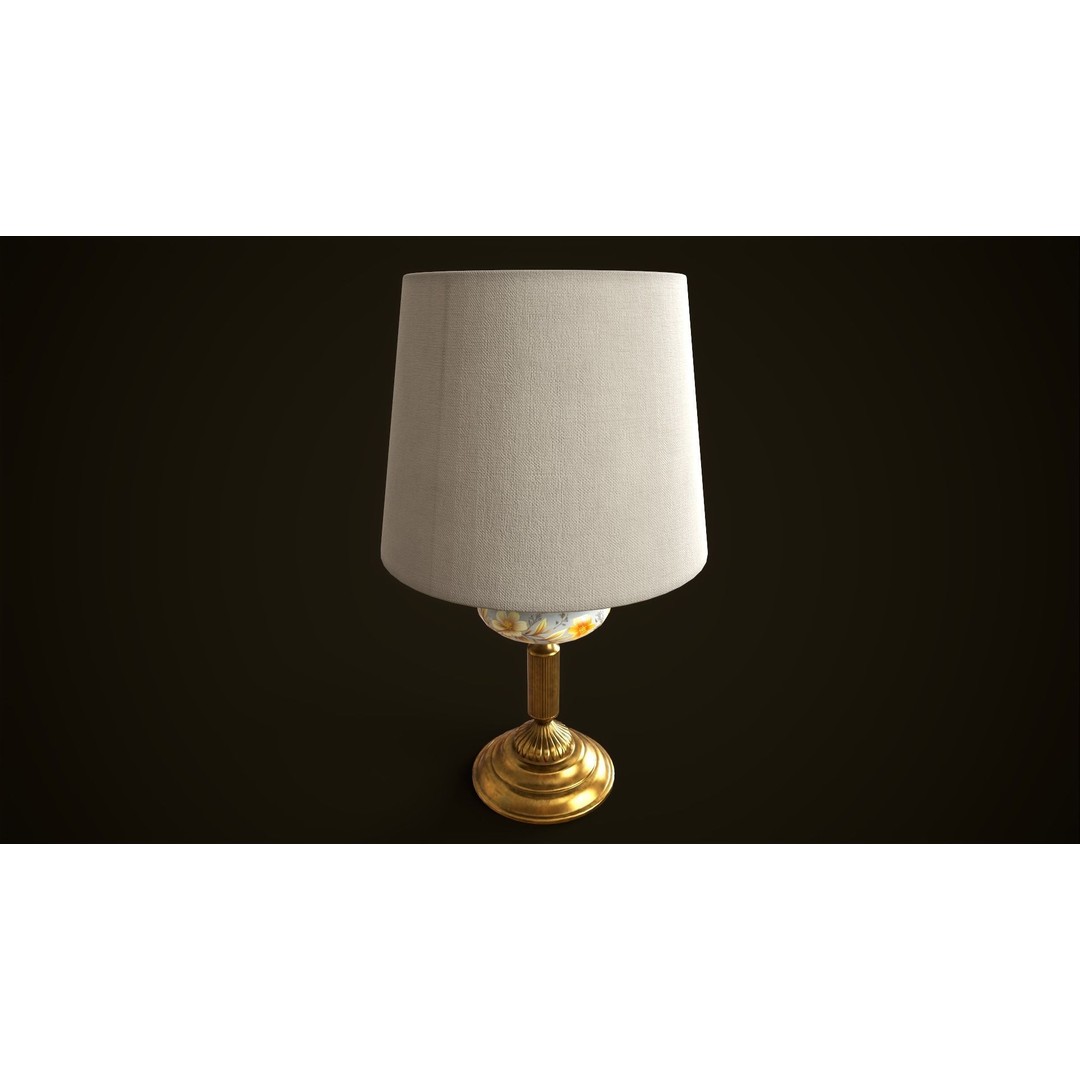Vintage Lamp 3D Model – Low Poly Game Ready PBR Asset, FBX, OBJ - View 15