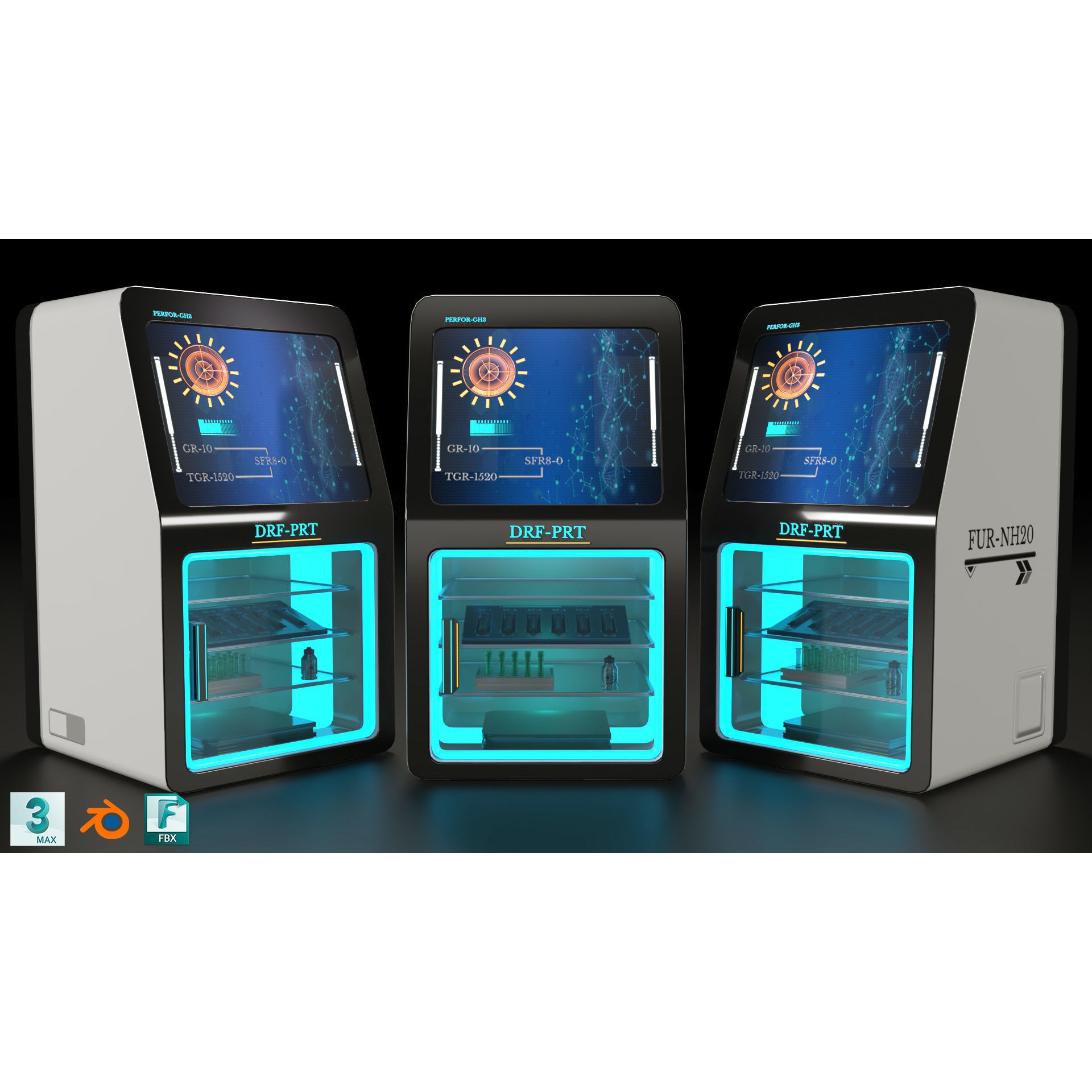 Sci-Fi Laboratory Equipment - Low-Poly Game-Ready 3D Model - View 11