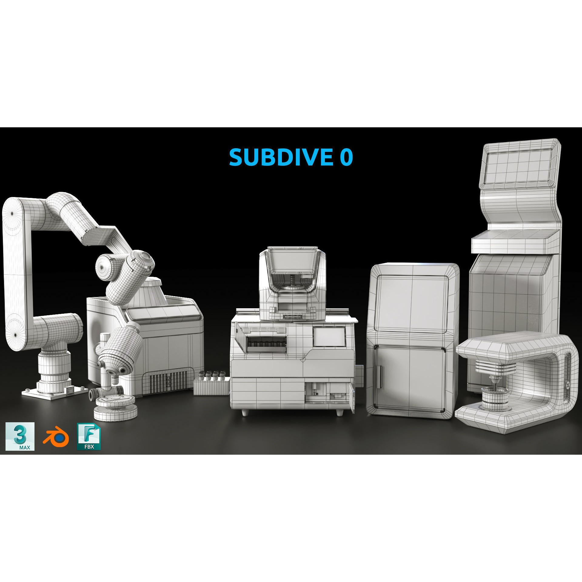 Sci-Fi Laboratory Equipment - Low-Poly Game-Ready 3D Model - View 12