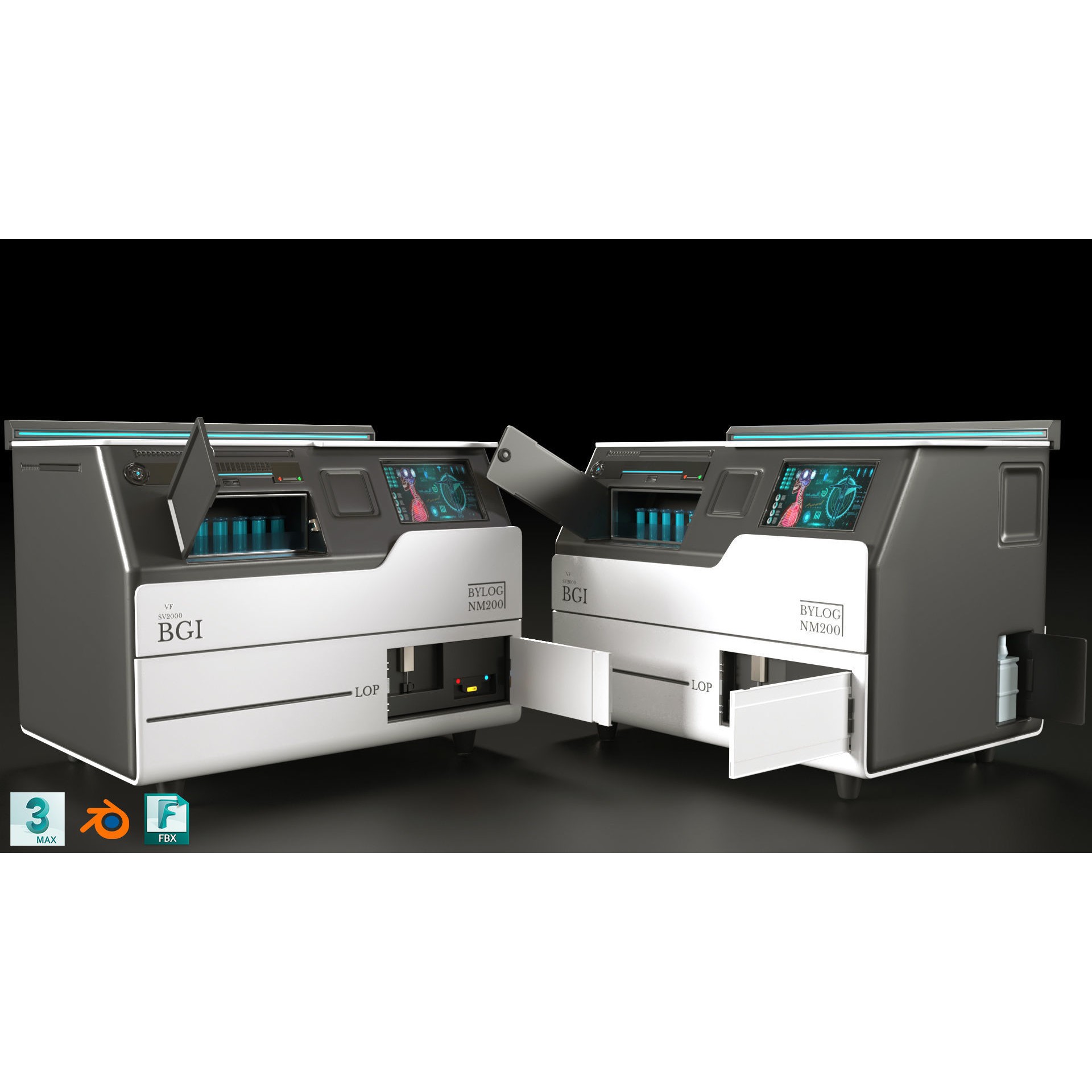 Sci-Fi Laboratory Equipment - Low-Poly Game-Ready 3D Model - View 5