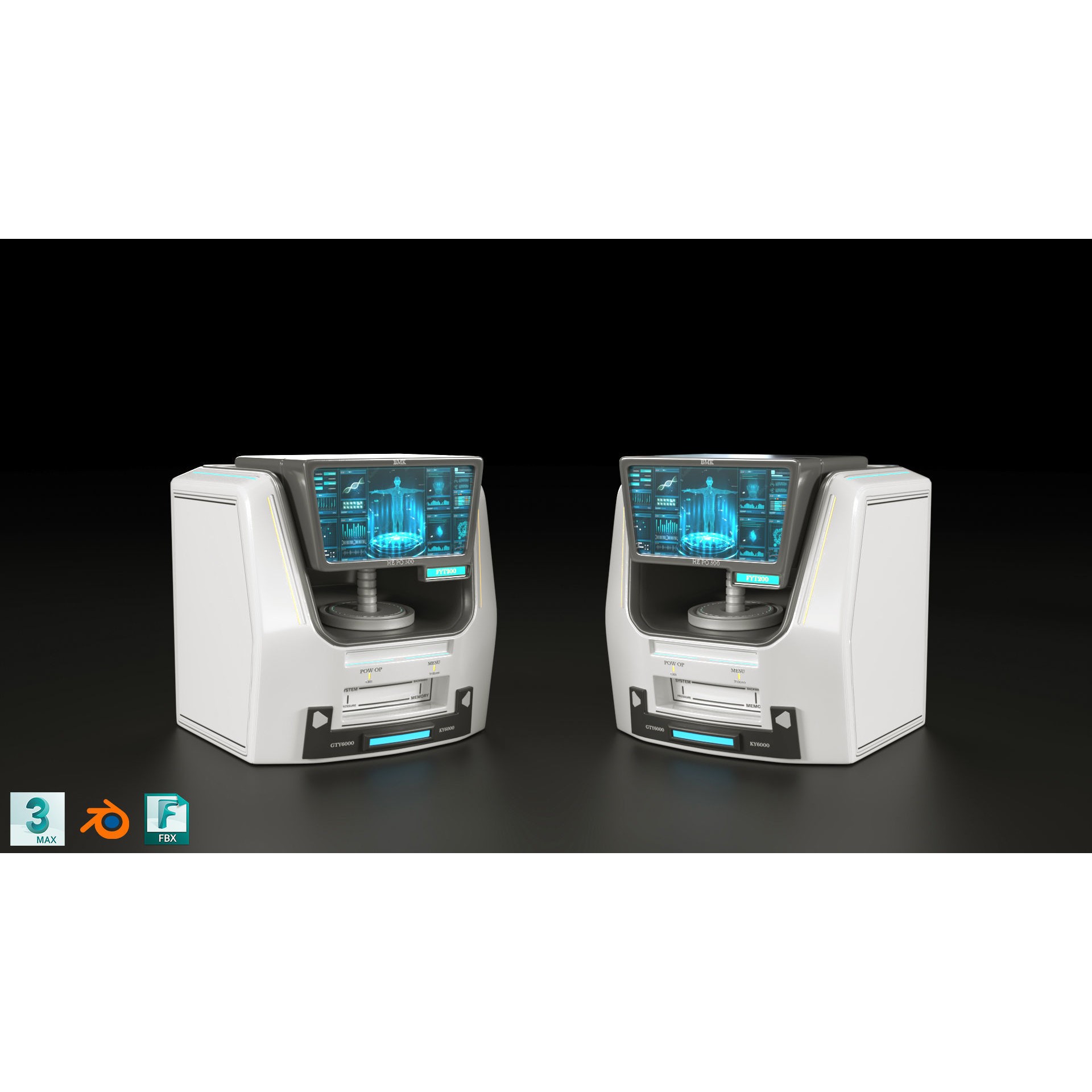 Sci-Fi Laboratory Equipment - Low-Poly Game-Ready 3D Model - View 9