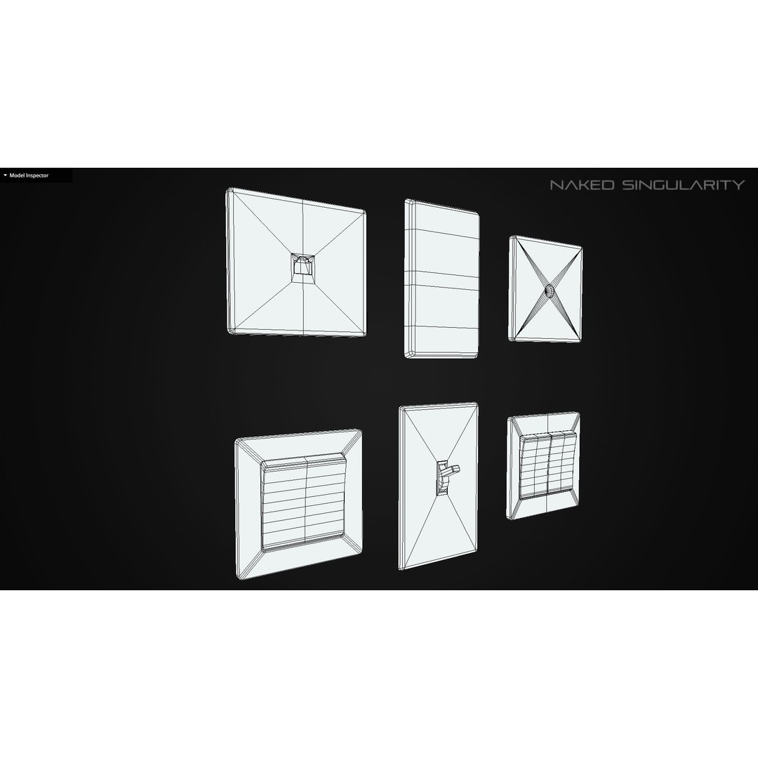 Electrical Outlet Switch Pack 3D Model – Low Poly Game Asset, FBX