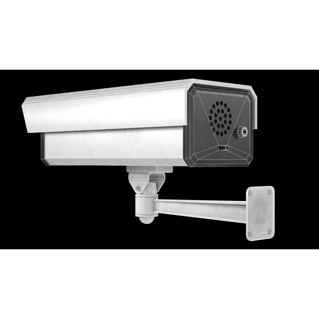 CCTV Camera 3D Model – Low Poly Game Asset, PBR Textures, FBX