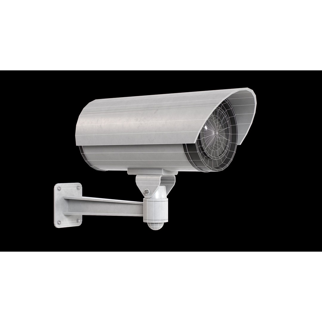 CCTV Camera 3D Model – Low Poly Game Asset, PBR Textures, FBX - View 10