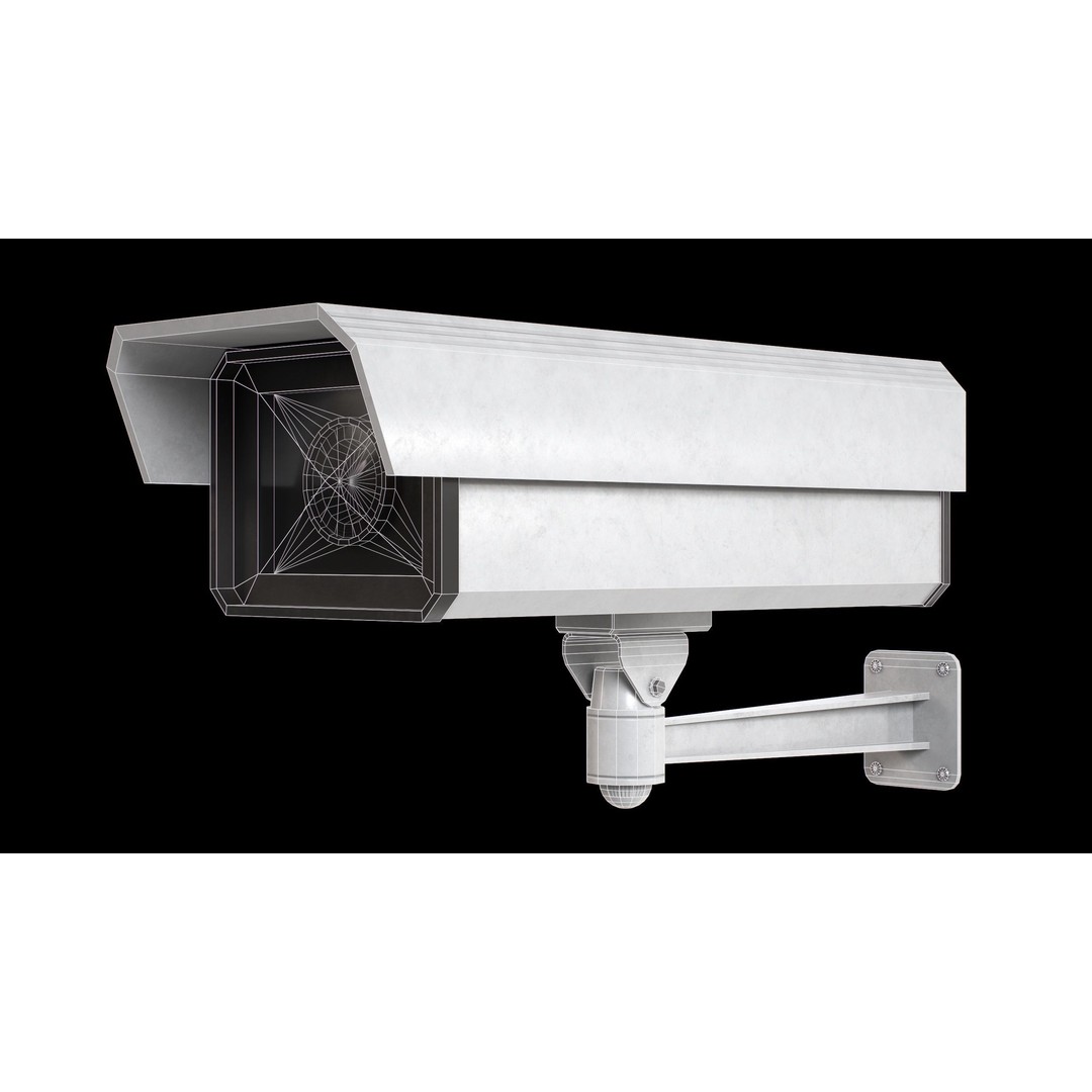 CCTV Camera 3D Model – Low Poly Game Asset, PBR Textures, FBX - View 16