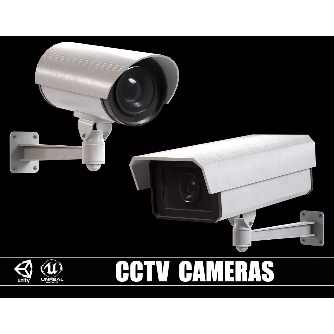 CCTV Camera 3D Model – Low Poly Game Asset, PBR Textures, FBX - View 2