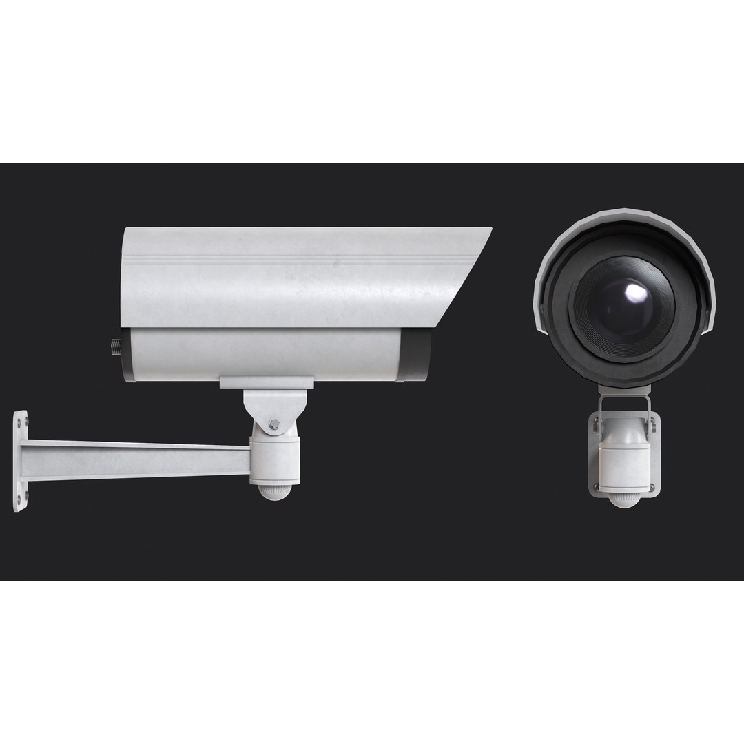 CCTV Camera 3D Model – Low Poly Game Asset, PBR Textures, FBX - View 3