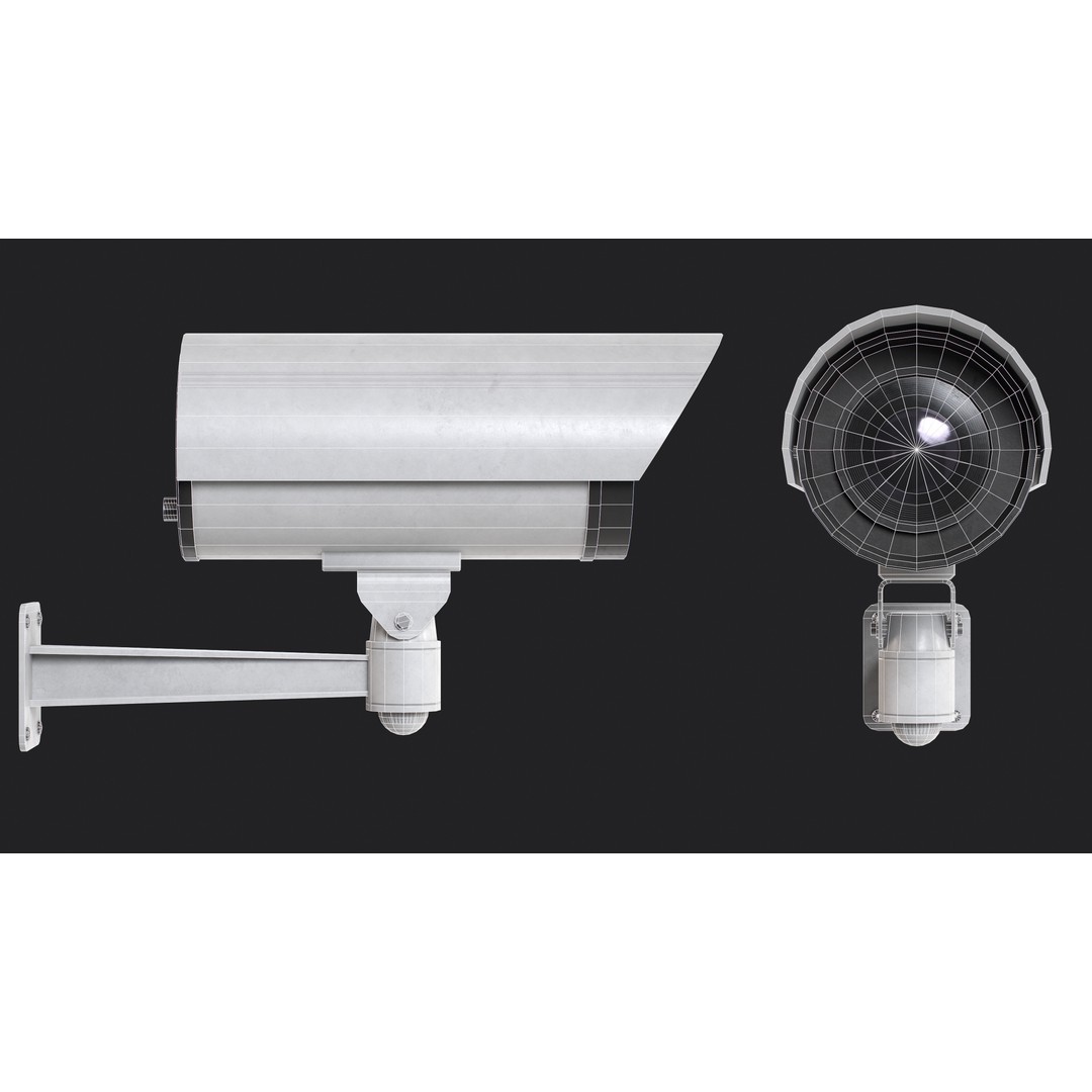 CCTV Camera 3D Model – Low Poly Game Asset, PBR Textures, FBX - View 4