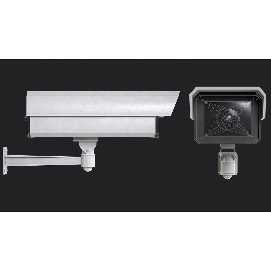 CCTV Camera 3D Model – Low Poly Game Asset, PBR Textures, FBX - View 6