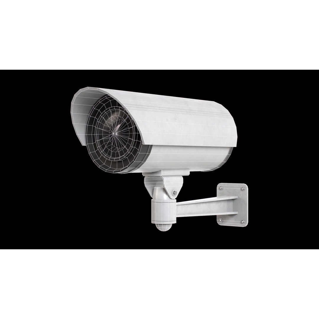 CCTV Camera 3D Model – Low Poly Game Asset, PBR Textures, FBX - View 8