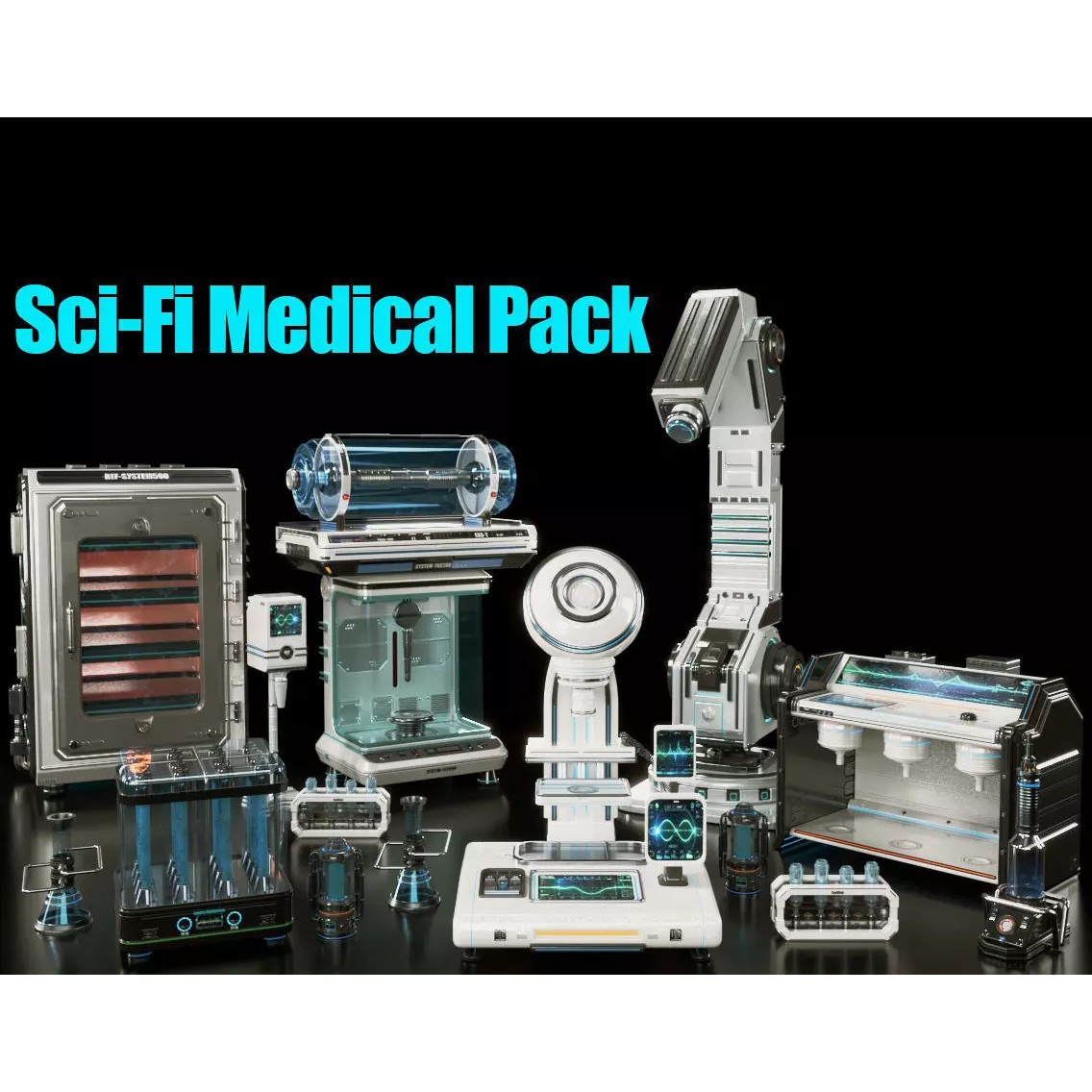 Sci-Fi Medical Equipment - Game-Ready 3D Model - View 2