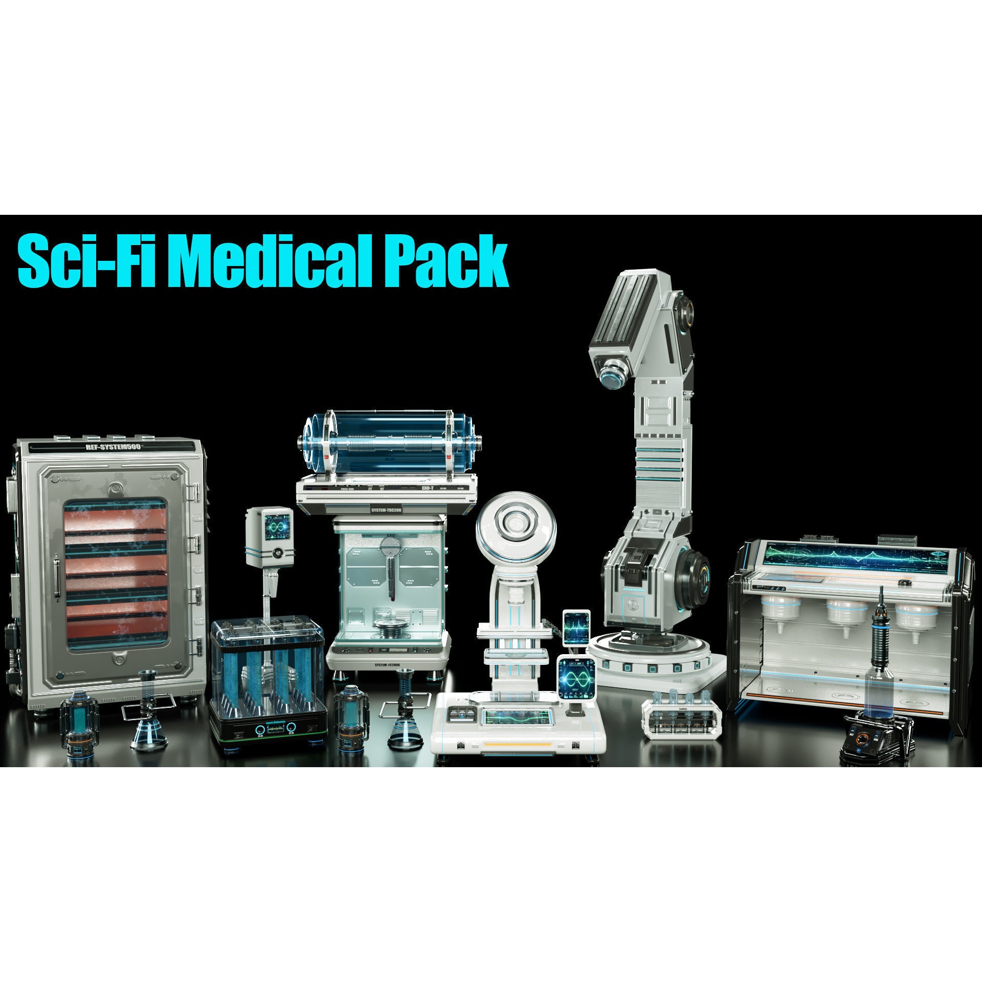 Sci-Fi Medical Equipment - Game-Ready 3D Model - View 3