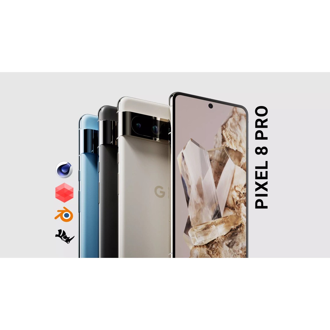 Google Pixel 8 Pro 3D Model – High Quality Smartphone Asset, FBX, Blender - View 2