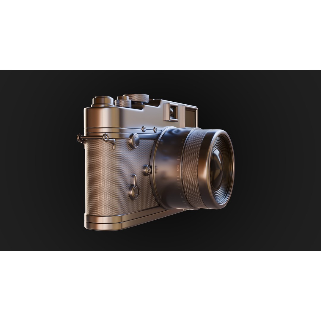 Silver Film Camera 3D Model – Vintage Style PBR Asset, FBX - View 10