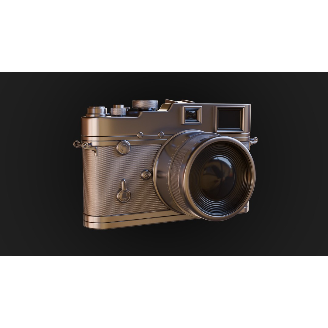 Silver Film Camera 3D Model – Vintage Style PBR Asset, FBX - View 4