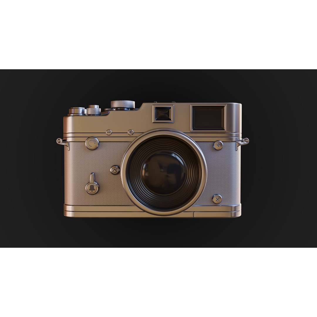 Silver Film Camera 3D Model – Vintage Style PBR Asset, FBX - View 5