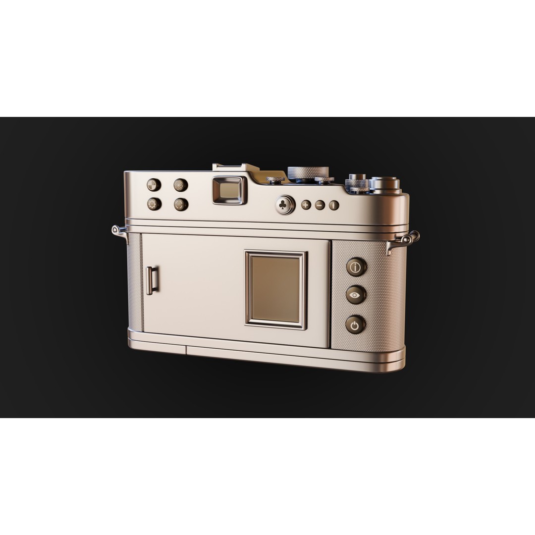 Silver Film Camera 3D Model – Vintage Style PBR Asset, FBX - View 7