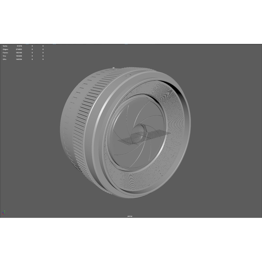 Realistic 50mm Camera Lens 3D Model – PBR Textures, Multiple Formats - View 5