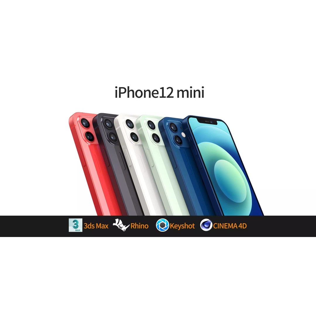 Apple iPhone 12 Mini 3D Model – High-Quality Mobile Asset, Rhino 4.0 - View 2