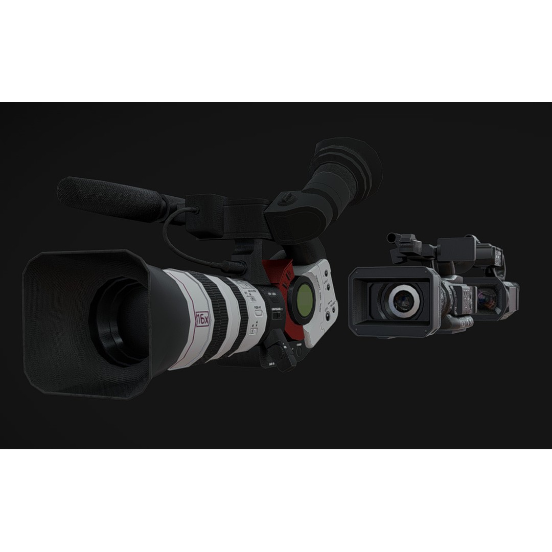 Camcorder 3D Model – Low-Poly Game Asset with PBR Textures, FBX, OBJ, Blender - View 4