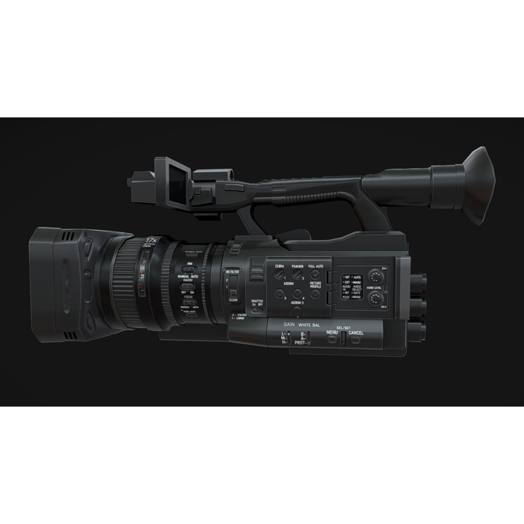 Camcorder 3D Model – Low-Poly Game Asset with PBR Textures, FBX, OBJ, Blender - View 5