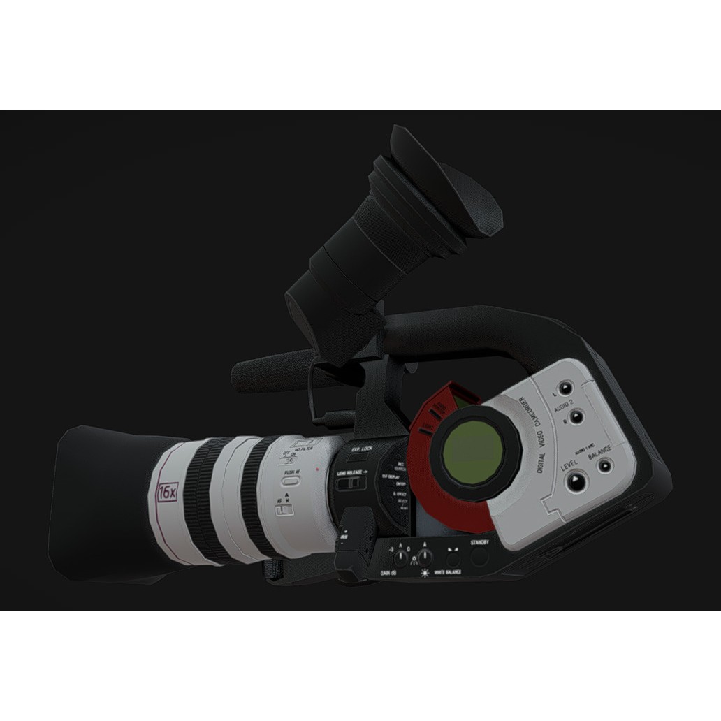 Camcorder 3D Model – Low-Poly Game Asset with PBR Textures, FBX, OBJ, Blender - View 6