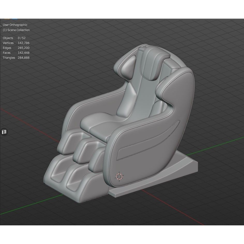 Electric Massage Chair 3D Model – Contemporary Design, PBR Textures, FBX - View 9