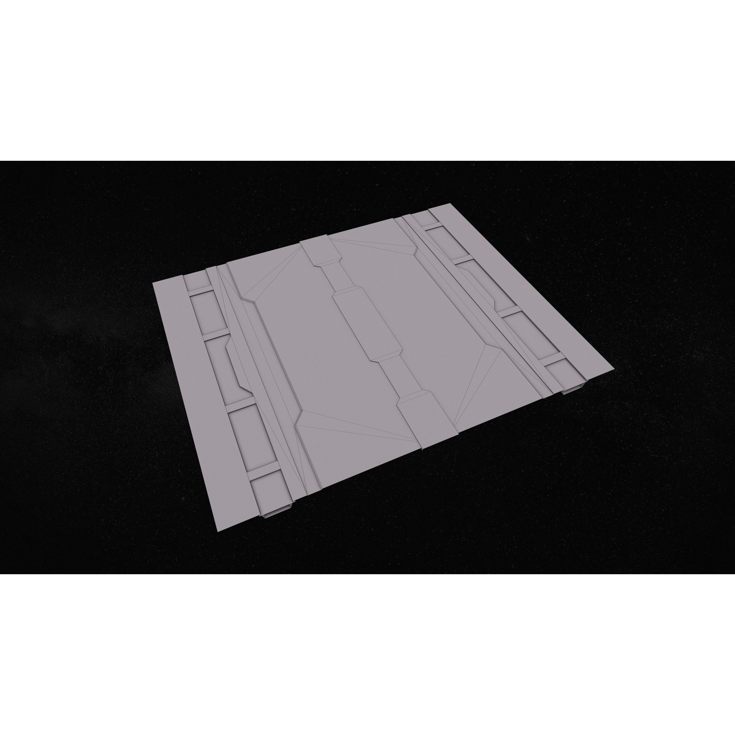 Sci-Fi Modular Corridor with Door - Low-Poly Game-Ready 3D Model - View 17