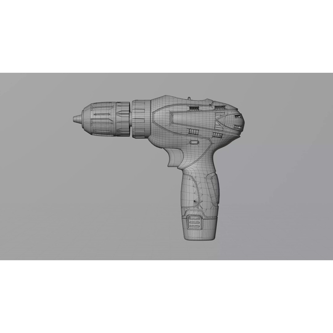 12V Electric Drill 3D Model – PBR Textured Game Asset, FBX - View 27