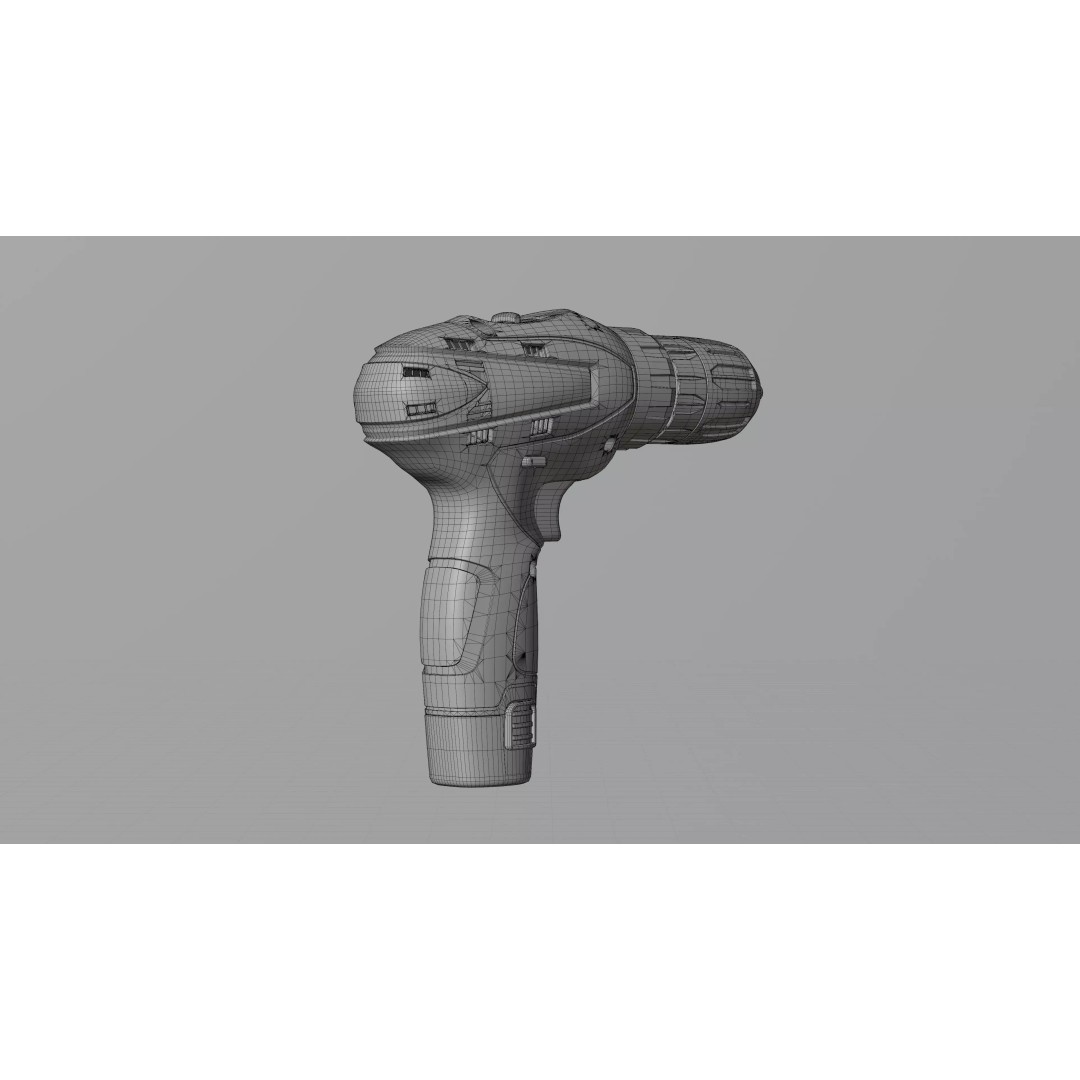 12V Electric Drill 3D Model – PBR Textured Game Asset, FBX - View 30