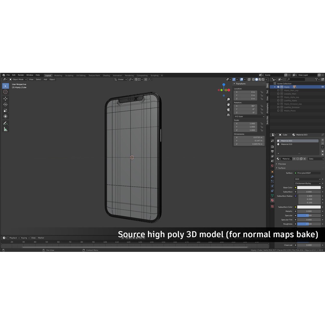 Apple iPhone 12 Pro 3D Model – Low Poly PBR Asset for Games, FBX - View 11
