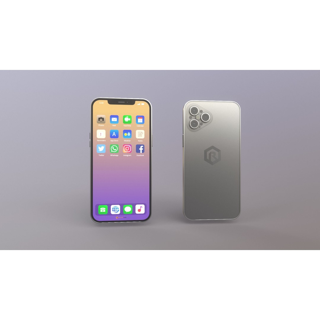 Apple iPhone 12 Pro 3D Model – Low Poly PBR Asset for Games, FBX - View 14