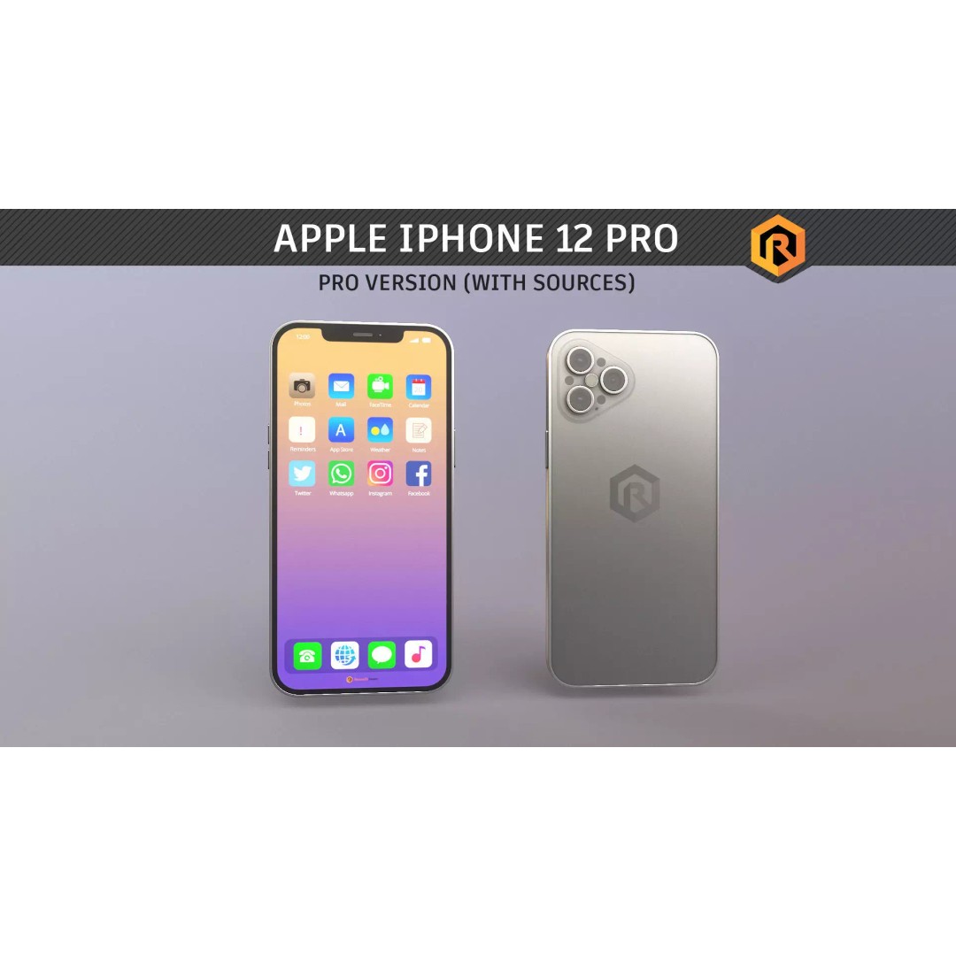 Apple iPhone 12 Pro 3D Model – Low Poly PBR Asset for Games, FBX - View 2